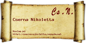 Cserna Nikoletta névjegykártya