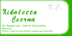 nikoletta cserna business card